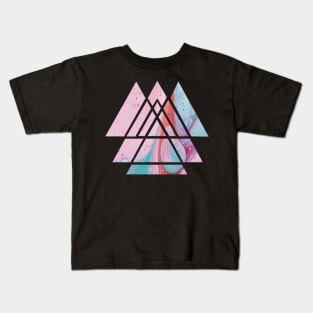 Scared Geometry Triangles Kids T-Shirt